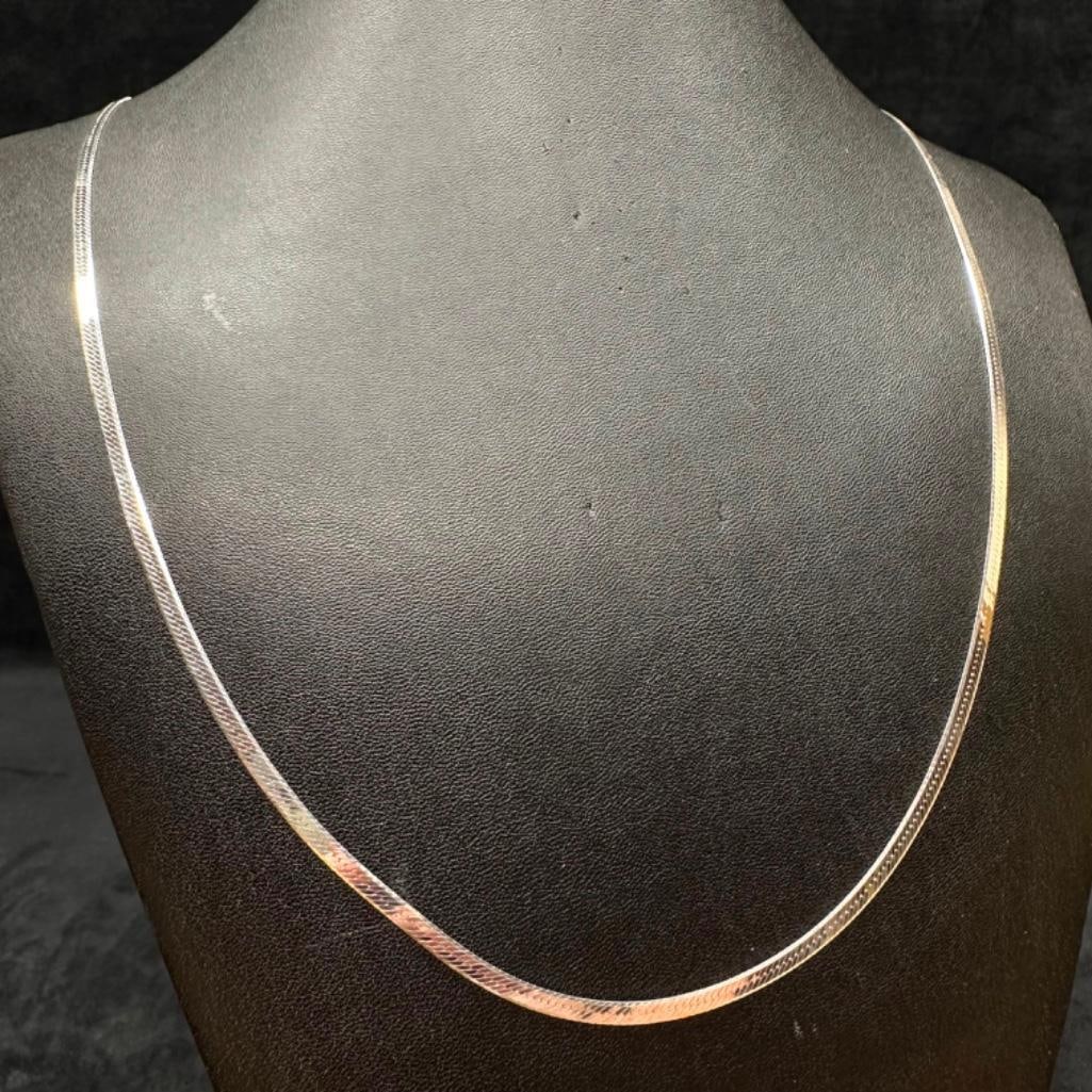 30" Sterling Herringbone Necklace (1 of 3)