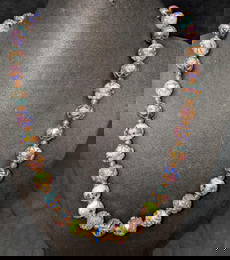 Vintage Italian Murano Colorful Art Glass Bead Necklace GGGGG