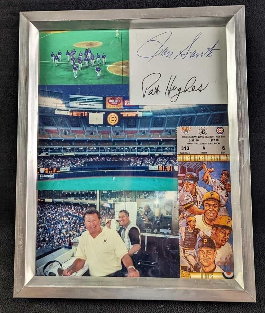 Framed Autograph Baseball Pat Hughes & Ron Santo Card (1 of 4)