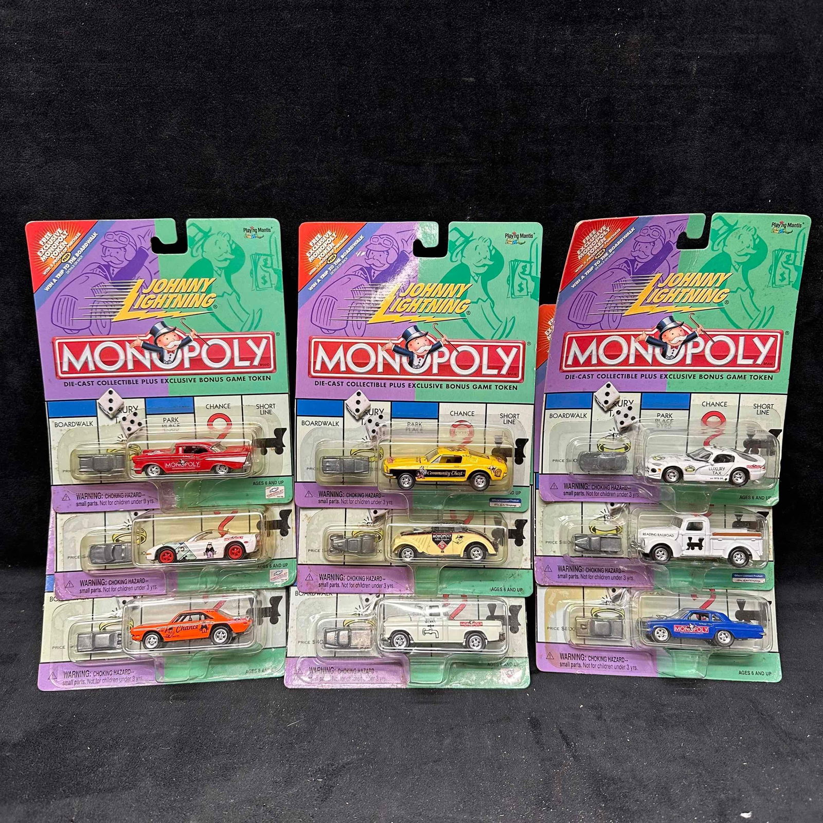 Johnny Lighting Monopoly Die Cast 1:64 Scale Cars Set Nine 9 Vehicles (1 of 7)