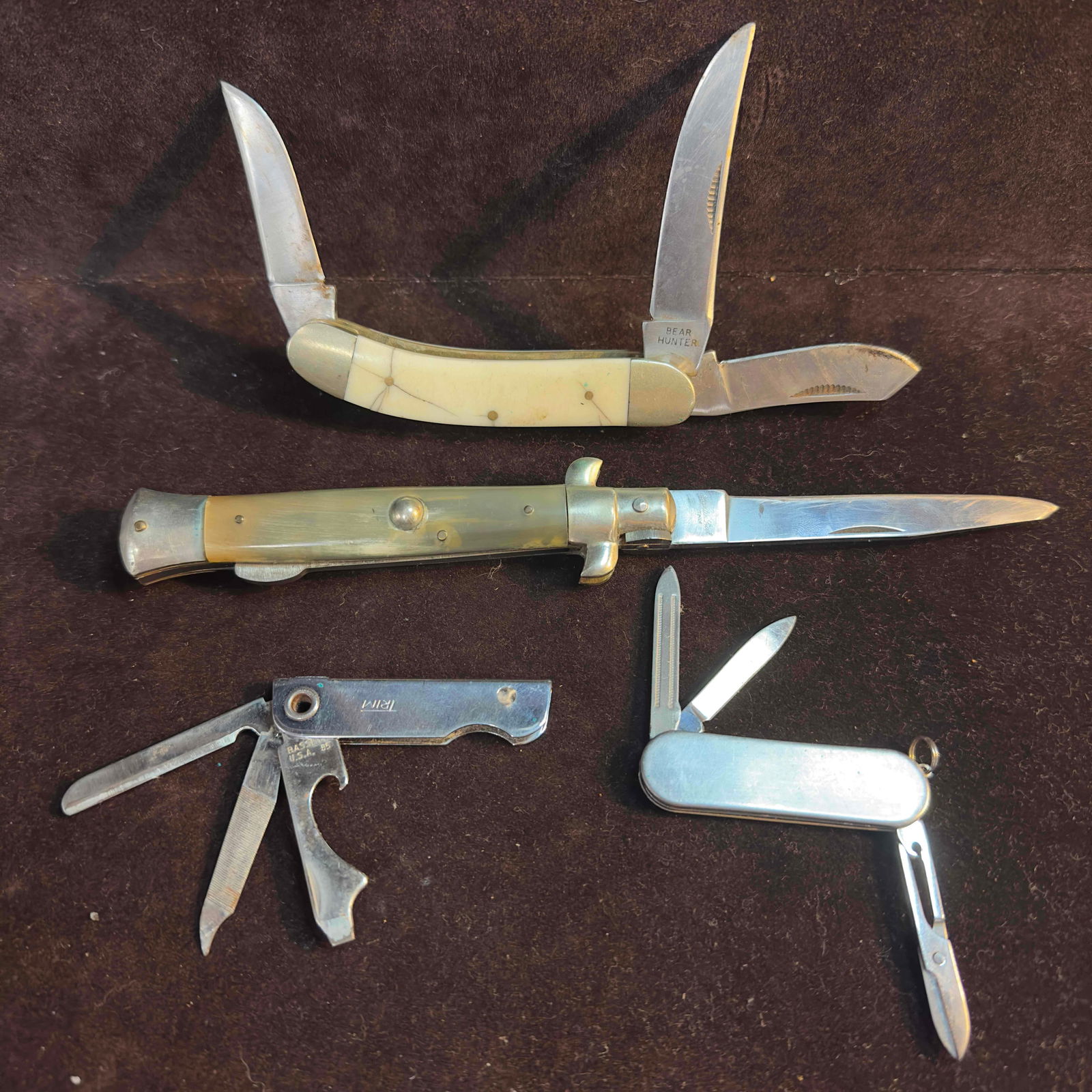 Pocket Knife Set Bear Hunter Stainless Steel Knives (1 of 14)