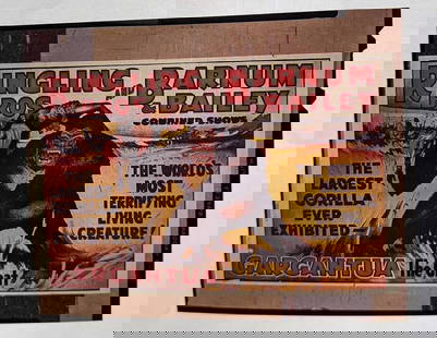 Kodak Transparent 4 X 5 Gargantua The Great Gorilla Poster: Kodak Transparent 4 X 5 Gargantua The Great Gorilla Poster. Here is a 4" x 5" Kodak Transparent of a vintage "Ringling Bros & Barnum & Bailey" Gargantua The Great" transparency that with the right equ