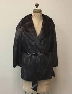 Mahogany Mink Jacket Robinson Vintage Fashion: Mahogany Mink Jacket Robinson Vintage Fashion. This coat features a "Robinson's California" tag and the interior neck, black floral interior linen, the name "Eddy Pettis" embroidered on the right inte