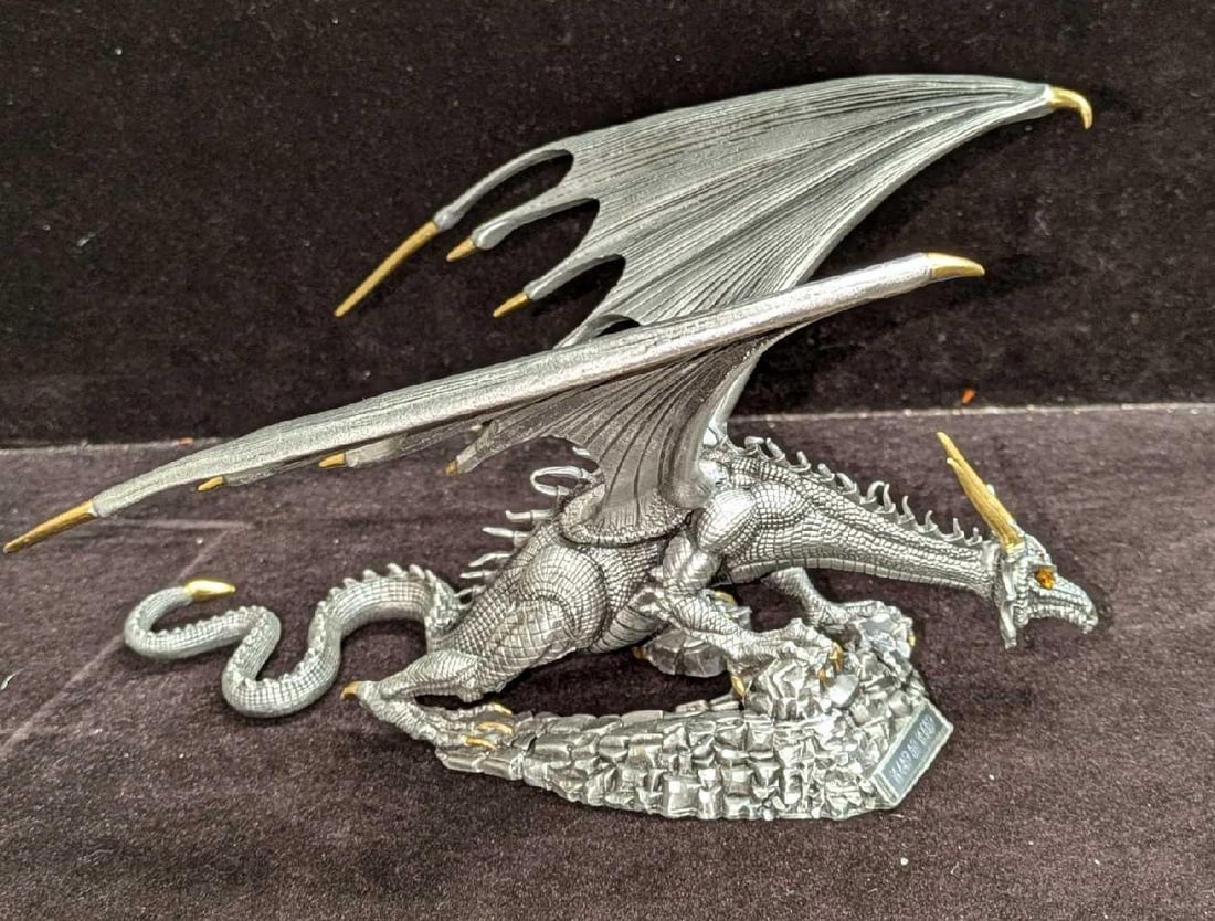 Le Ral Partha Pewter Golden Dragon Of Chaos Figurine