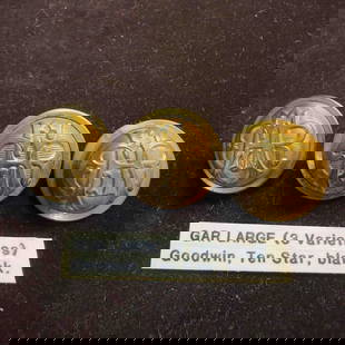 Civil War G A R Grand Army of the Republic GAR Brass Large Button Set Lot of Three: This piece of Militaria has been researched to the best of our ability prior to listing. Please reference all our photos as they are part of our description.  Civil War G A R Grand Army of the Republi