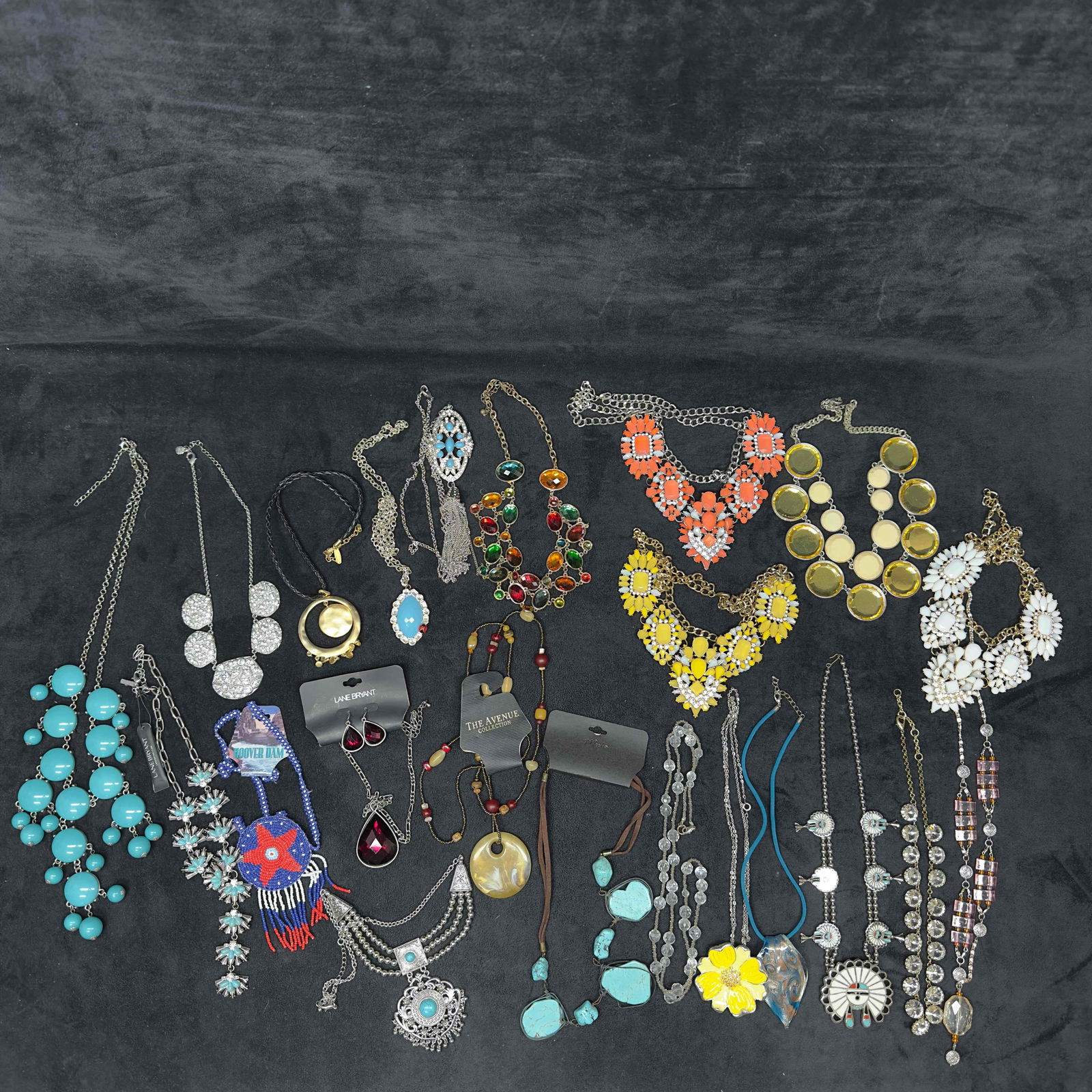 Costume Jewelry Necklace Set Lane Bryant Mocha Avenue Faux Turquoise Collection Lot of 22 Necklaces (1 of 12)
