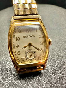 Gold-Filled Bulova Aviator 1940s: This watch has been tested and researched prior to listing. Please view all our pictures they are part of our description. DETAILS:  Metal - 10k Gold-Filled Color - Yellow Gold Stones - none Hallmarks