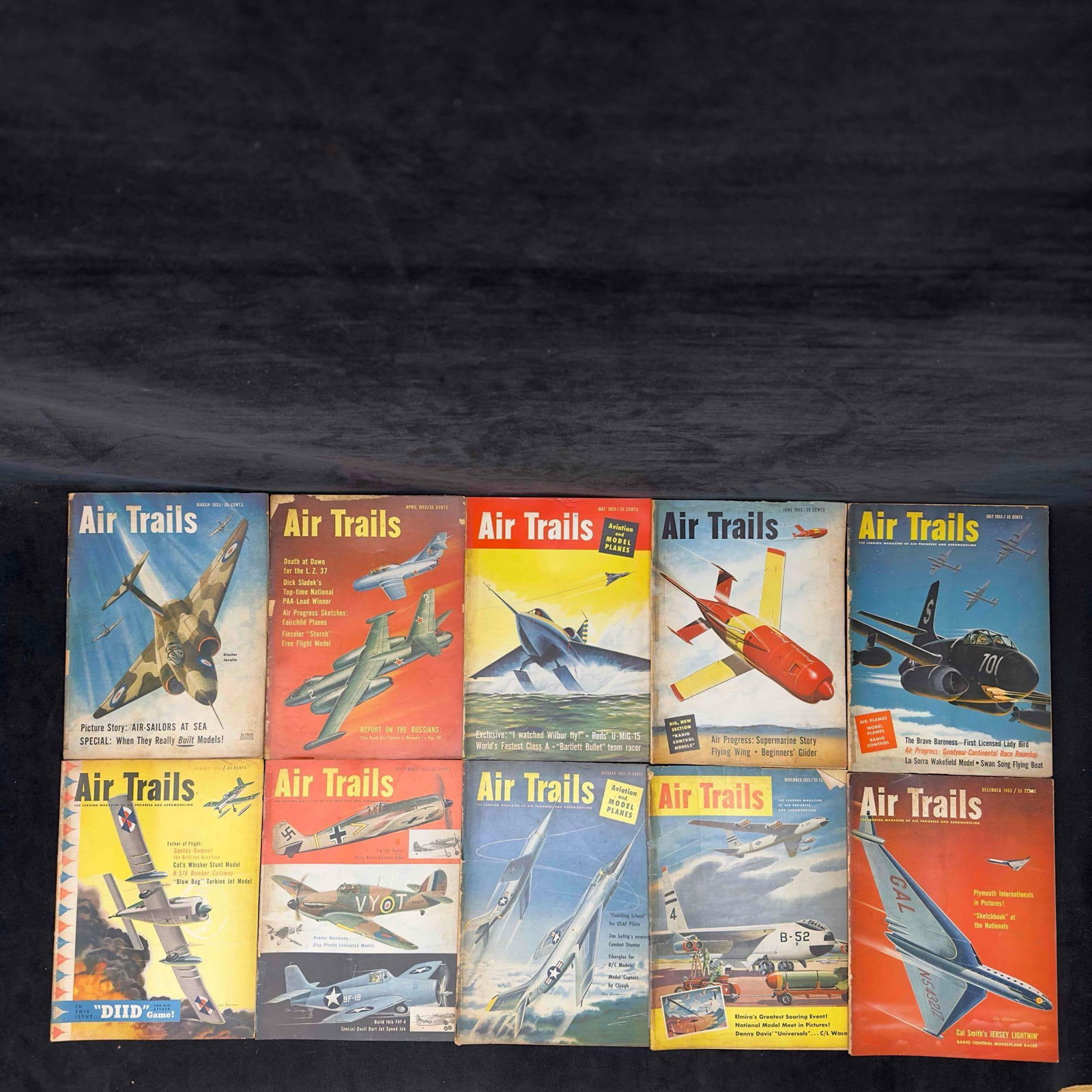 Air Trails Plane Aviation Magazine 1953 Lot of 10 Ten Magazines Collection Set (1 of 9)