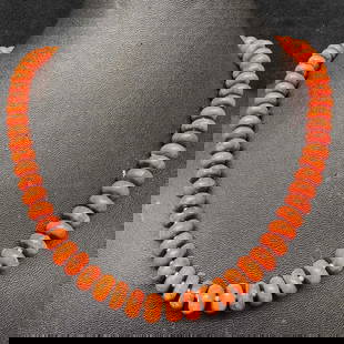 Red Jasper Beaded Sterling Silver Necklace Y19: This item is in good pre-owned, previously used/displayed condition with noticeable light wear, and surface scratches. Please reference all photos for full details. This piece of jewelry has been