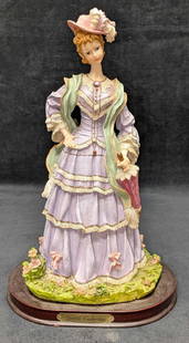 Vintage Giovanni Collection Lady With Lilac Victorian Style Dress Figurine: Vintage Giovanni Collection Lady With Lilac Victorian Style Dress Figurine. Part of the "The Gentili Collection". This resin figurine is approx 12 5/8" x 8" x 6" and it weighs 2.50lbs. The figurine