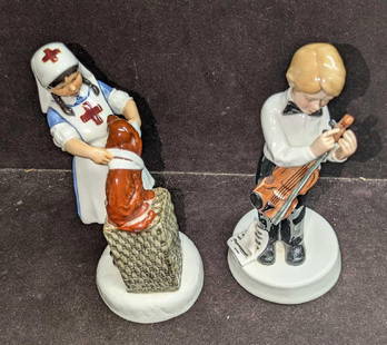 Retired Royal Doulton It Won't Hurt & I'm Nearly Ready Figurines: Retired Royal Doulton It Won&#39;t Hurt &amp; I&#39;m Nearly Ready Figurines. This lot includes:  (1) It Won&#39;t Hurt. This was released from the year 1982 to the year 1985. This was designed by Pau