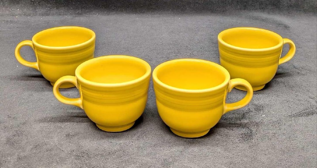 4 Fiestaware Sunflower Yellow Flat Cups (1 of 7)