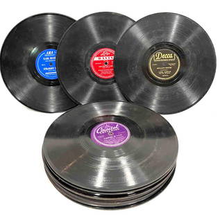 Stack Of 20 Loose Records: This lot contains a Stack Of 20 Loose Records. Each record is approx 9 3/4" x 9 3/4" and together they weigh about 8.5lbs. Overall the Vintage records are in average used condition. Have not been test