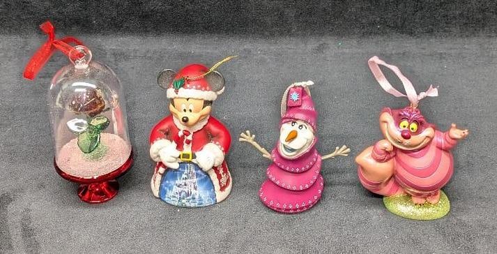 4 Disney Mickey Mouse Olaf Cheshire Cat Ornaments (1 of 9)
