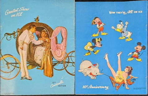 Two Vintage Disney 1950s Ice Capades Programs: Two Vintage Disney 1950s Ice Capades Programs. This lot includes:  (1) Ice Capades Of 1950 (10th Anniversary Issue). Was published in 1949 by Ice Capades Inc (New York). (1) Ice Capades Of 1952 (10th