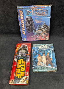 Star Wars Windows Behind The Magic CD And Fandex And Card Game: Star Wars Windows Behind The Magic CD And Fandex And Card Game. This lot includes:  (1) Star Wars - Trading Card Game - Attack Of The Clones.This was released by Wizards Of The Coast in the year 2002.