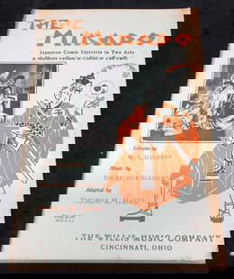 "The Mikado" Song Book - Japanese Comic Operetta in Two Parts - The Willis Music Company (G): "The Mikado or The Town of Titipu" Song Book / Setlist / Vintage Sheet Music - Japanese Comic Operetta in Tow Acts, A Miniature Version in Unison or Two Parts. Libretto by W. S. Gilbert. Music by Sir