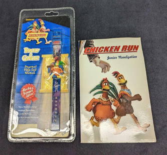 Chicken Run Watch & Paperback Book: Chicken Run Watch &amp; Paperback Book. This lot contains:  (1) Chicken Run Rocky &amp; Ginger Digital Watch. By Innovative Time. This was released in the year 2000. The watch is sealed in its package