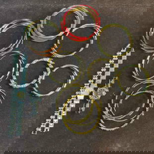 Collection of Costume Jewelry Bracelets Set Lot of 22 Twenty Two Watches and Rhinestone Bracelet: Collection of Vintage Costume Jewelry Bracelets Set Lot of 22 Twenty Two Watches and Bracelet. This jewelry collection features two watches from Timex, one rhinestone bracelet, and nineteen bracelets.