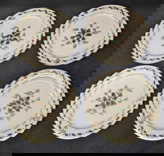 4 Retired Holly By Noritake Fine China Salad Plates A: 4 Retired Holly By Noritake Fine&nbsp;China Salad Plates A. This series was released from the year 1973 to the year 1987. Each plate is approx 8 3/8" x 8 3/8" x 3/4" and the total weight is 3.25 lbs.