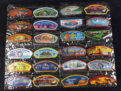 Boy Scout Council Shoulder Badges Lot Of 24 A: This lot consists of:   (1) New Orleans Area Council.  (1) Pine Burr Area Council - Mississippi.  (1) Northwest Texas Council.  (1) Attakapas Council - Central Louisiana.  (1) Southwest Missouri Counc