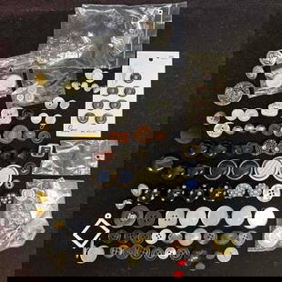 Vintage Antique Mixed Lot Sewing Button Collection Replacement Buttons: This is a collection of replacement button pieces. Some are a pearl white, black, gray, and silver accents in color. These items are in good pre-owned, previously displayed condition with light wear,