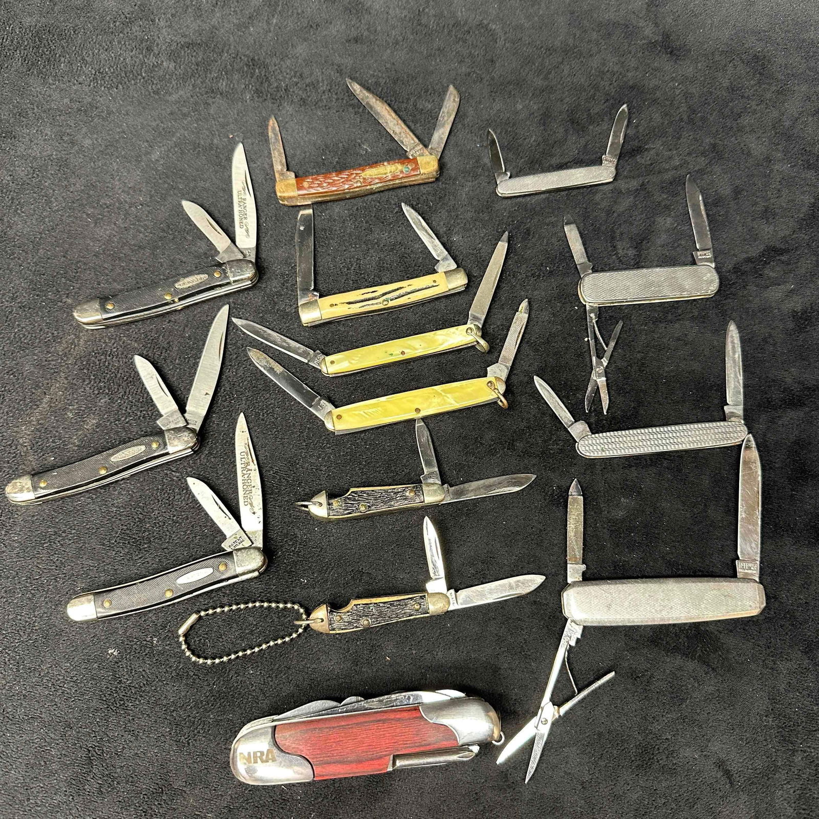 Vintage Pocket Knife Set Lot of Fourteen Ranger Hoffritz NRA Camillus (1 of 8)