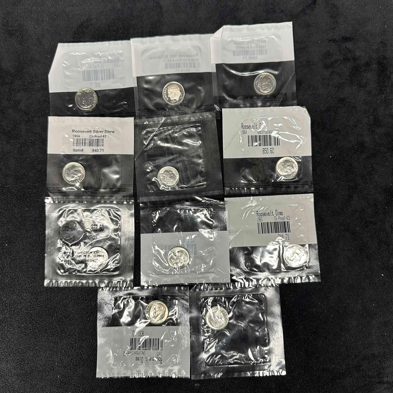 Roosevelt Dimes Silver Dime Coin Set Coins Uncirculated (1 of 7)