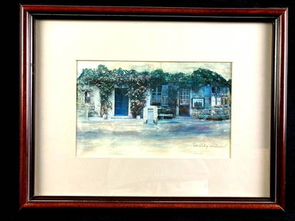 Dorothy Hudson Town Scene Print: This lot includes:   (1) Dorothy Hudson Town Scene   Condition is used and see photographs for additional details. The print is signed in the lower right hand corner and is framed pro