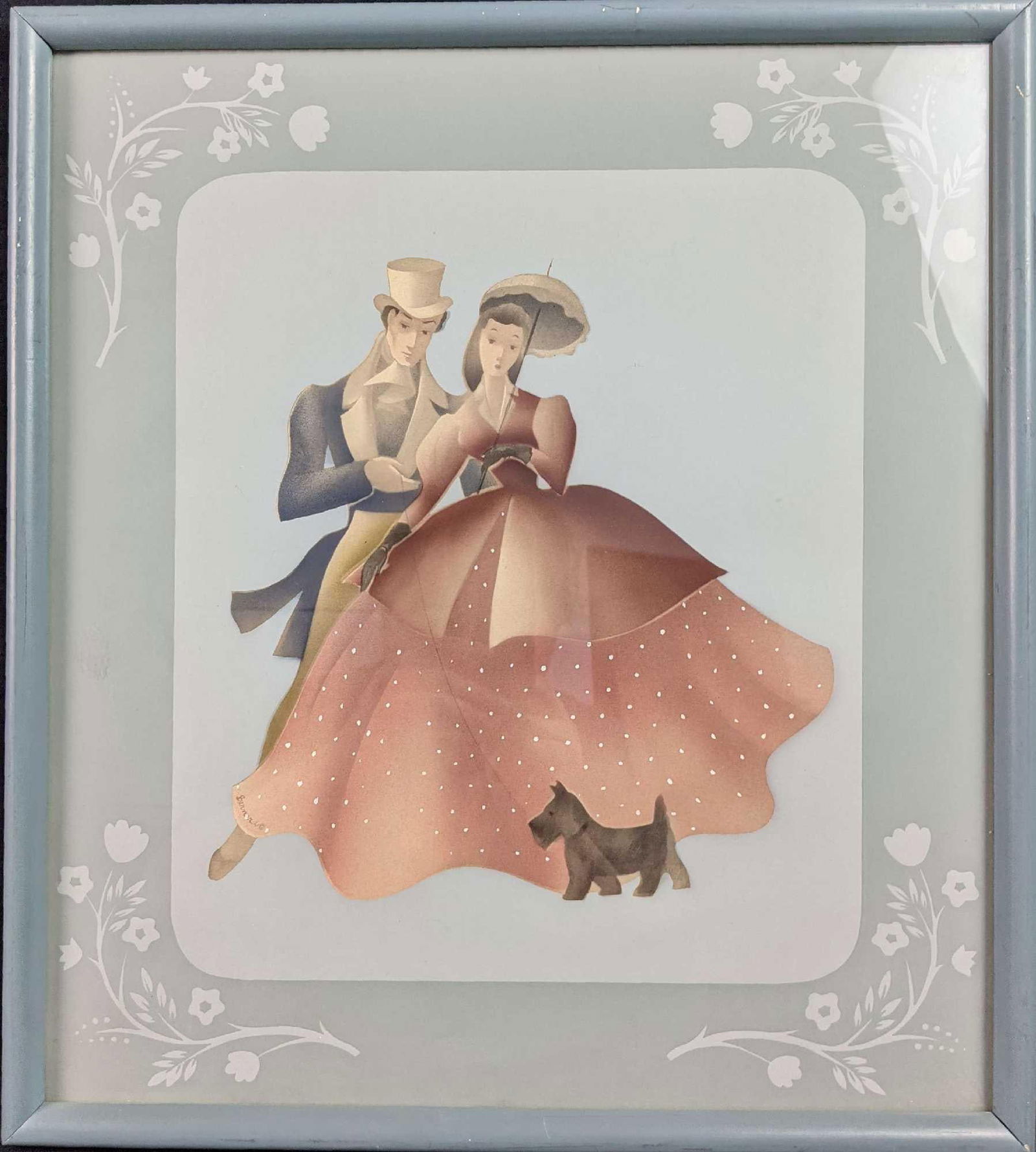 Vintage Victorian Young Couple With Dog Print By The Bernard Picture Co (1 of 6)