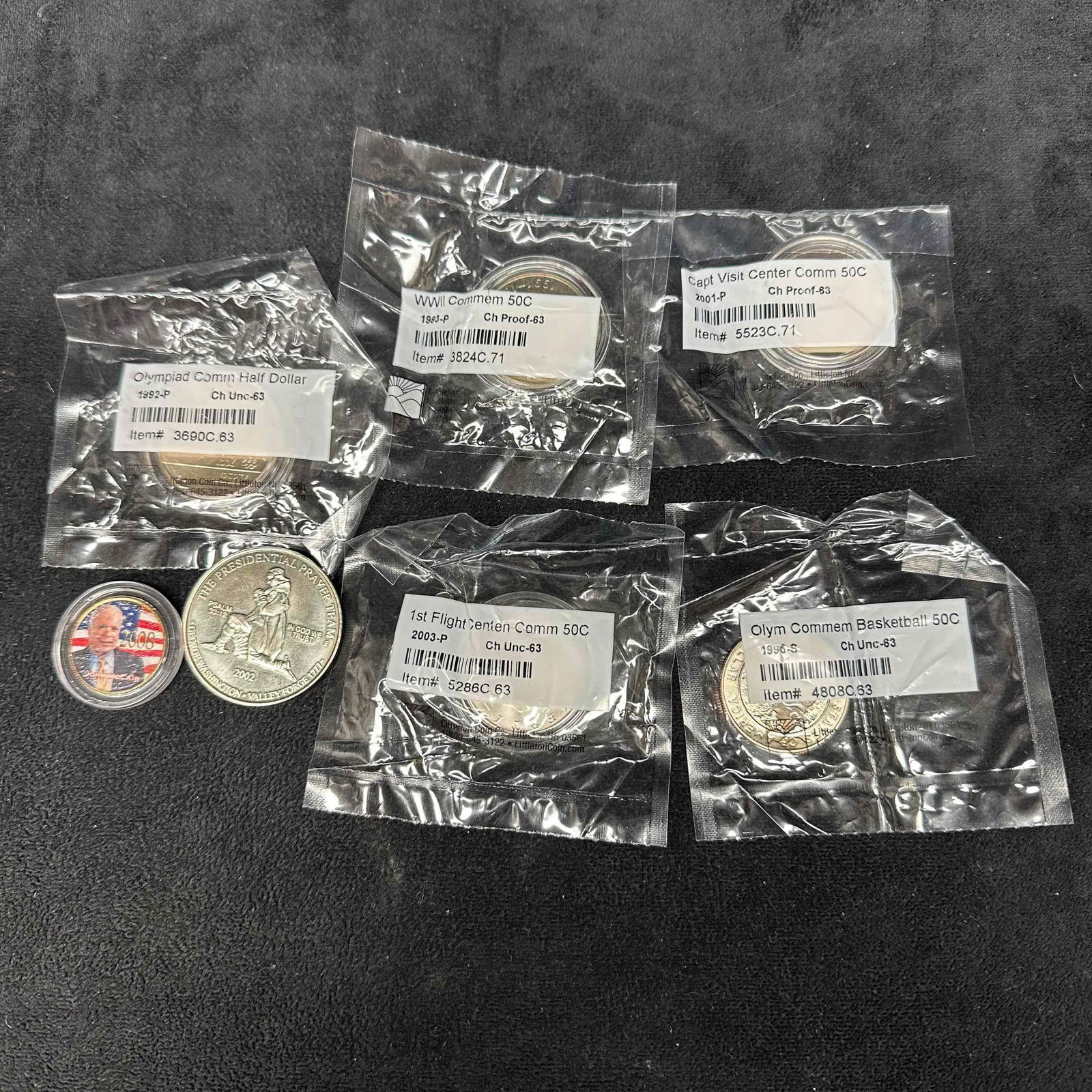 Commemorative Coin Collection McCain Presidential Prayer Team Medal WWII Olympics Set Seven Coins (1 of 5)