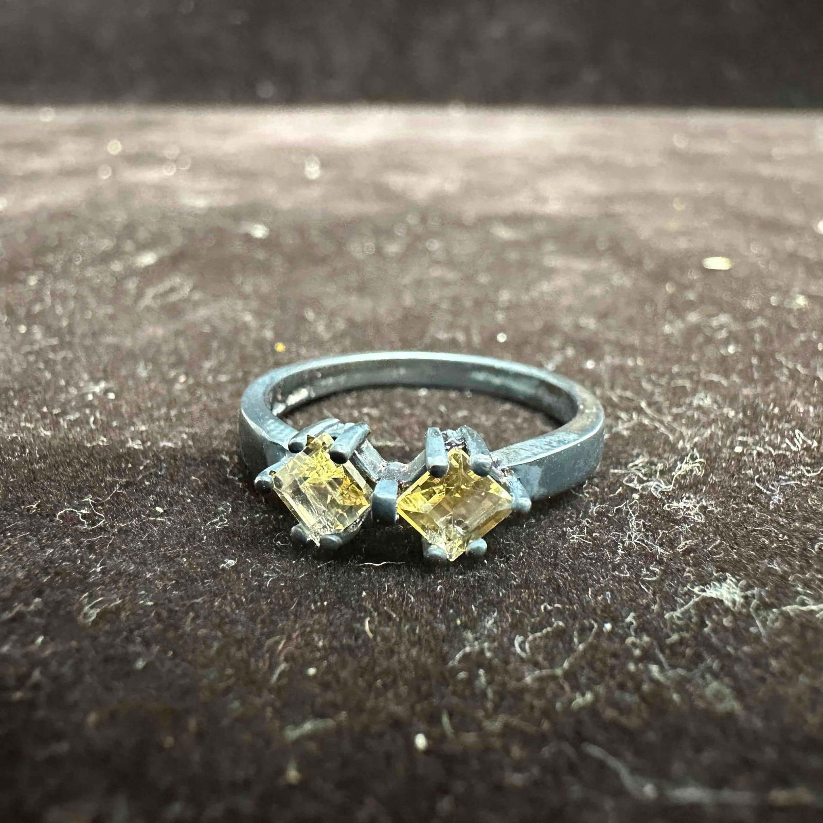 Vintage Citrine Dual Gemstone Sterling Silver Ring (1 of 8)