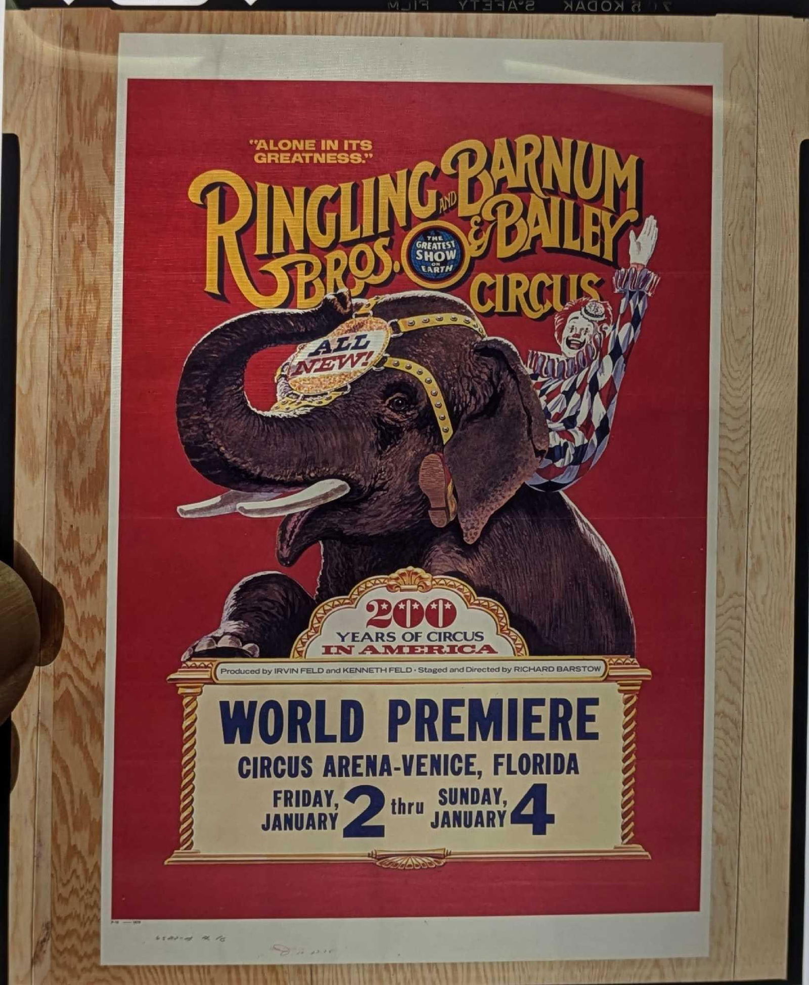 Kodak Transparent 4 X 5 Barnum & Bailey Elephant Poster C (1 of 2)