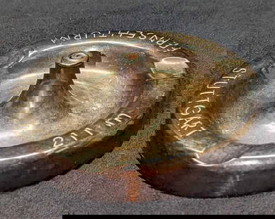 Vintage Fernsehturm Stuttgart Silverplate Ashtray: Vintage Fernsehturm Stuttgart Silverplate Ashtray. Souvenir ashtray from one of the largest cities in Germany. This ashtray is approx 4 1/2" x 4 1/2"&nbsp; x 1 3/4" and it weighs .0.20lb. The ashtray
