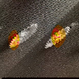Sterling Silver Miniature Flowers in Resin Earrings: This piece of jewelry has been tested and researched prior to listing. Please view all our pictures they are part of our description. DETAILS: Metal - Sterling Silver Color -Silver Stones - resin Hal