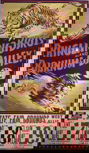 Ringling Brothers Barnum Circus Poster Transparency Lions Tigers E: Ringling Brothers Barnum Circus Poster Transparency Lions Tigers E. An original Kodak Ektachrome Duplicating Film Transparency of a Ringling Brothers And Barnum Circus Poster that shows a charging lio