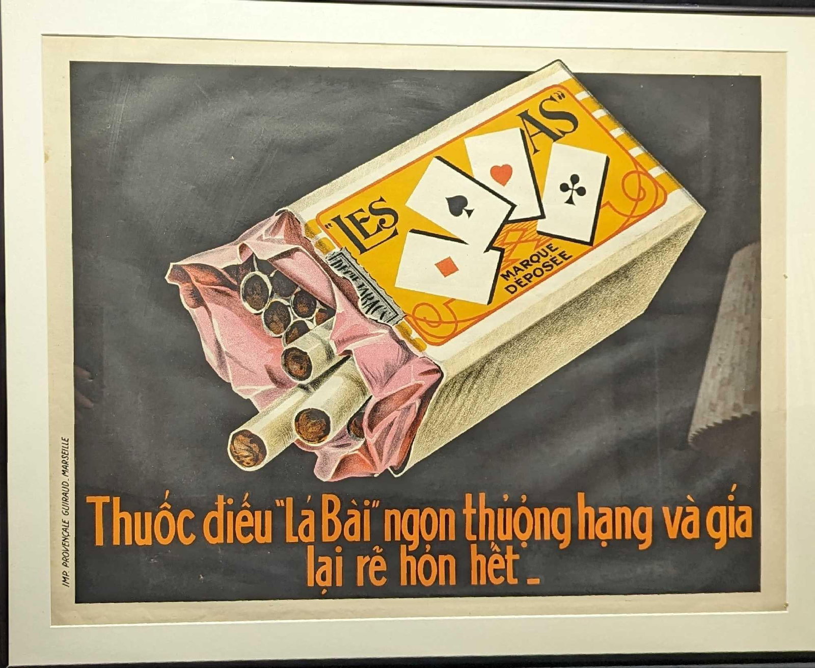 Framed Original 1915 Vietnamese Cigarette Poster (1 of 6)