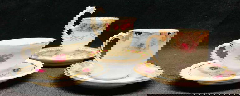 3 Marked Teacups & Saucers, Royal Vienna, CT Altwasser Silesia Germany, & Rosenthal Bavaria: This lot contains a 3 Marked Teacups &amp; Saucers, Royal Vienna, CT Altwasser Silesia Germany, and Rosenthal Bavaria. The approx measurements for each teacup and saucer are listed below. Altogether t
