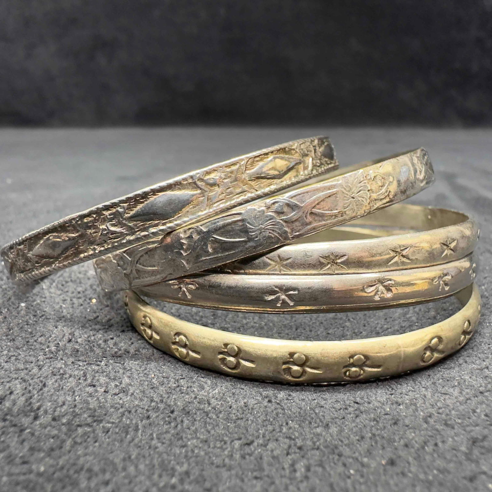 Mexico Sterling Silver 925 Bracelet bangle Set Lot of Five 5 C30 (1 of 7)