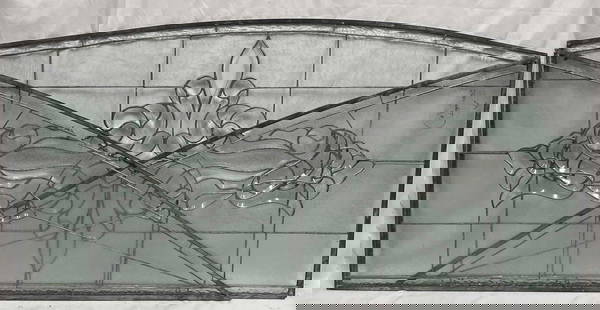 All Clear Stained Glass Window Three Piece Set: This lot contains a All Clear Stained Glass Window Three Piece Set. The large center piece is approx 60&#34; x 1/2&#34; x 29 1/2&#34; and it weighs about 23.5lbs. Each side piece is approx 55 1/2&#34;