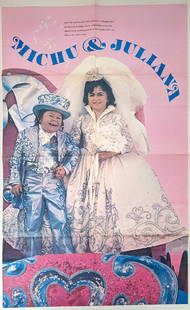 1977 Michu & Juliana Ringling Brothers Circus Wedding Poster: 1977 Michu &amp; Juliana Ringling Brothers Circus Wedding Poster. The poster is 23&#34; x 37 1/2&#34;. Folded up, the poster is approx 11 1/2&#34; x 9 1/2&#34; and it weighs 0.11lb. The poster has fol