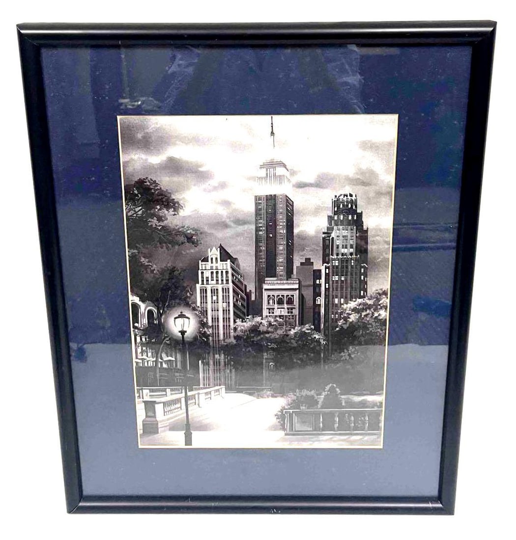 Framed Black & White Print Empire State Building Unmarked (1 of 4)