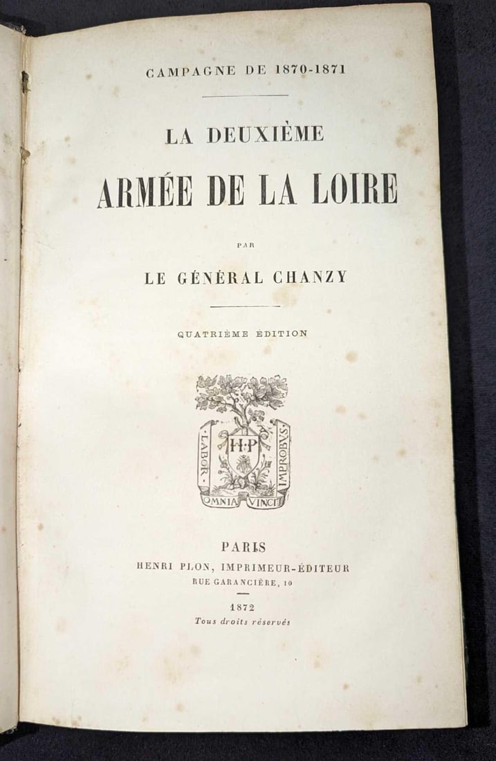 1872 La Deuxieme Armee De La Loire Hardcover (1 of 10)