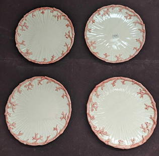 4 Vintage Retired Fitz & Floyd Oceana Salad Plates B K57: 4 Vintage Retired Fitz & Floyd Oceana Salad Plates B K57. Each is approx 7 1/2" x 7 1/2" x 3/4" and the total weight is 3.18 lbs. The plates have crazing and a "Hand-Painted" sticker. Please see the