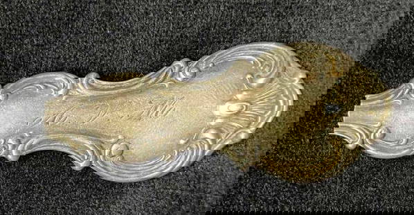 .925 Silver Spoon Handle Engraved A.V.M: This lot contains a .925 Silver Spoon Handle Engraved A.V.M. Overall the spoon handle is in good used condition with some light wear from use over time. This is only one part of the spoon as it is