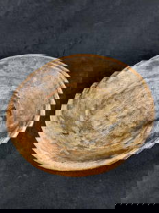 Wooden Bowl Vintage Hand Craved Wooden Bowl: Wooden Bowl Vintage Hand Craved Wooden Bowl This vintage bowl was hand-carved and waxed. This bowl has some wear giving it a rustic style. There are cracks and parts that look to have been fixed. This