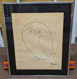 Framed Pablo Picasso Modern Classics Owl Art Print: Framed Pablo Picasso Modern Classics Owl Art Print. This print is approx 25" x 1" x 30 3/4" and it weighs 9.70 lbs. Please note, that the signature is part of the print and not an original. The backin