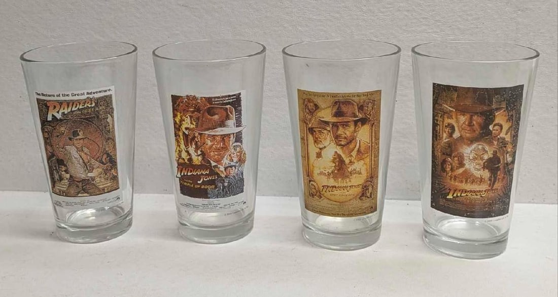 Blockbuster Video Exclusive Indiana Jones Movie Poster Drinking Glases (1 of 9)