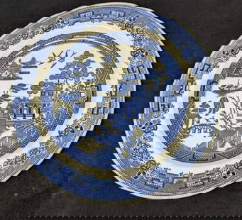 Spode Willow The Blue Room Collection Plate: Spode Willow The Blue Room Collection Plate. This fine china plate is approx 10 1/4" x 10 1/4" x 1" and it weighs 1.31lb. This is an underglaze print from a hand-engraved copper plate and is based on