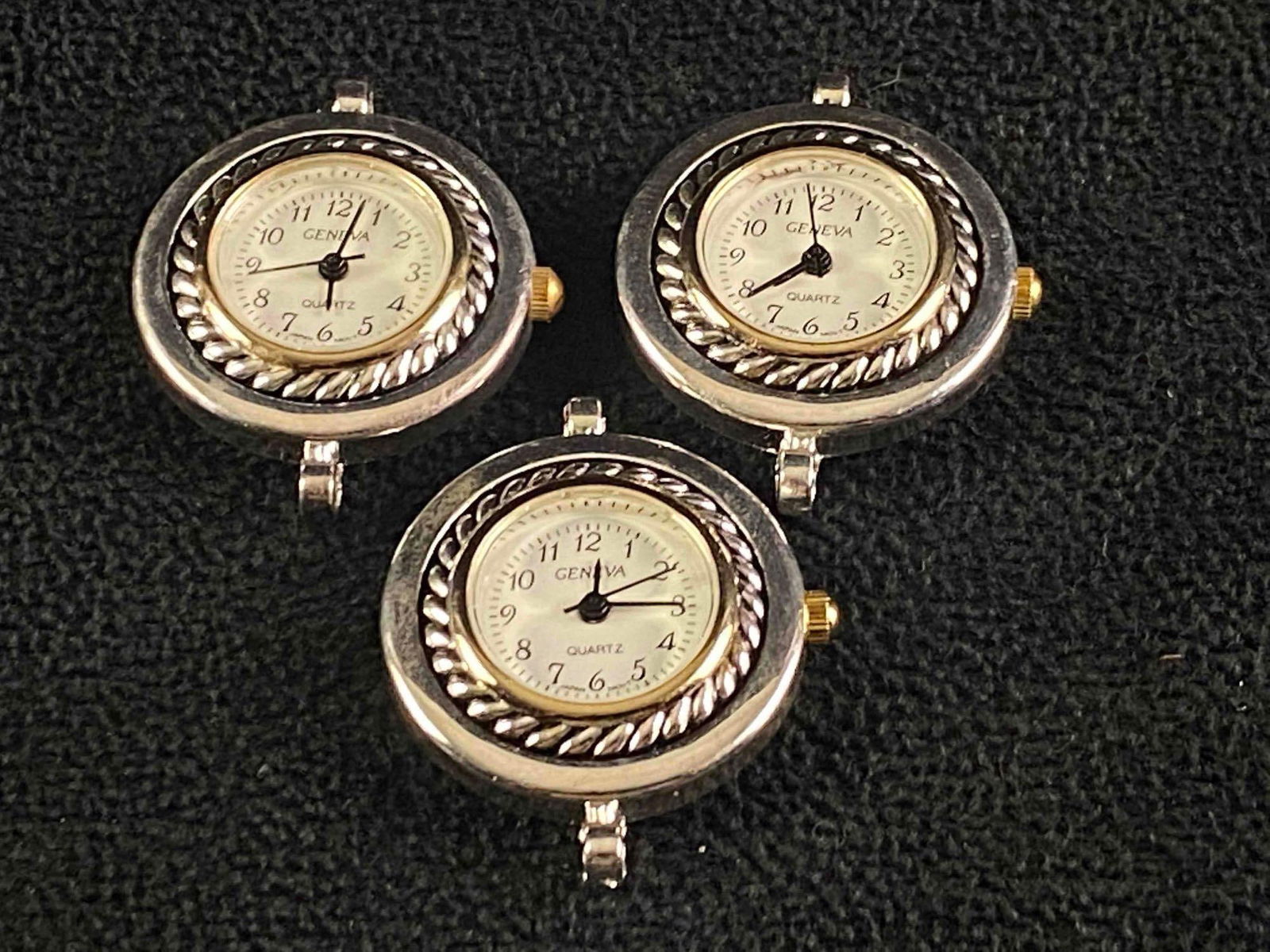 NOS Geneva Lot of 3 Geneva Bead Work Round Rope Watch Dials (1 of 6)